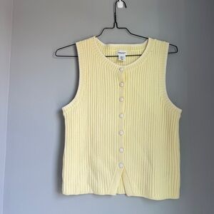 Song of Style by Aimee Song Sleeveless Sweater Butter Yellow XL Tank Button